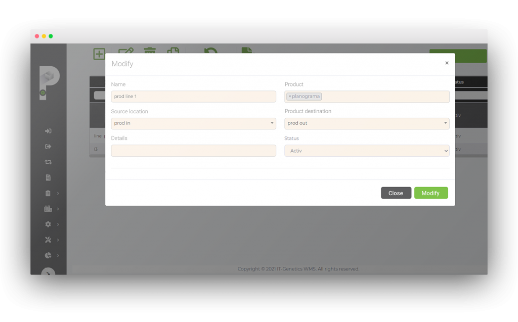 screenshot production manufacturing planograma