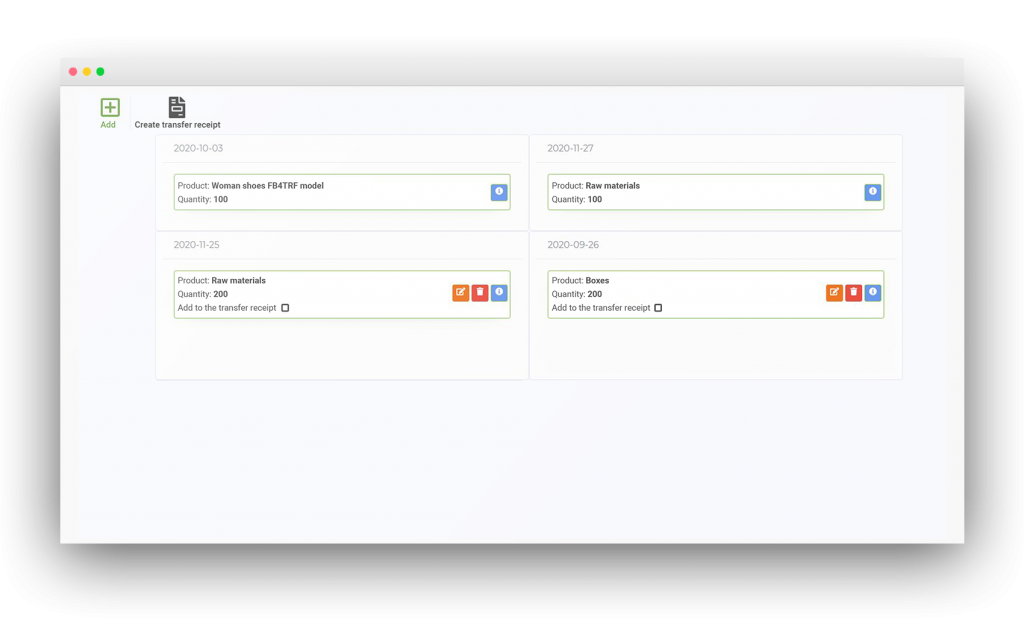 screenshot production manufacturing planograma
